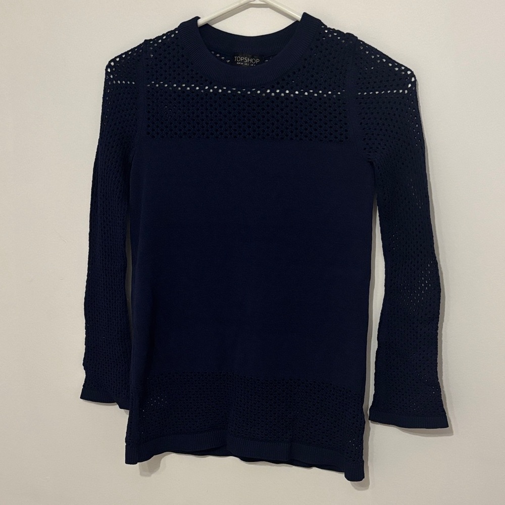 Topshop Dark Blue Knit Pullover